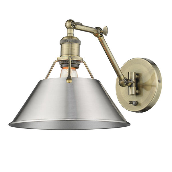 Orwell Aged Brass and Pewter One-Light Wall Sconce, image 5
